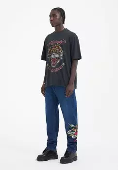 Футболка с принтом La Tiger Vintage Diamante Ed Hardy, черная