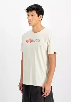 Футболка с принтом LABEL Alpha Industries, белый
