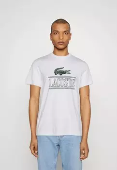 Футболка с принтом Lacoste, белый