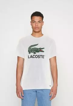 Футболка с принтом Lacoste, белый