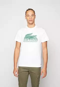 Футболка с принтом Lacoste, белый