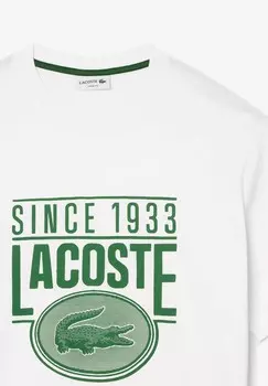 Футболка с принтом Lacoste, белый