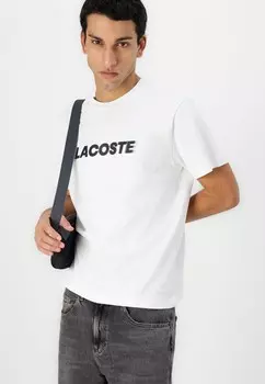 Футболка с принтом Lacoste, белый