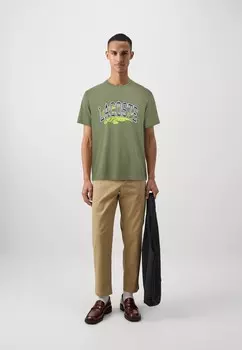 Футболка с принтом Lacoste, хаки