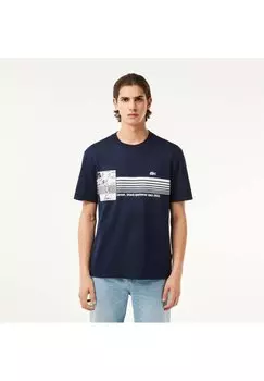 Футболка с принтом Lacoste, синий
