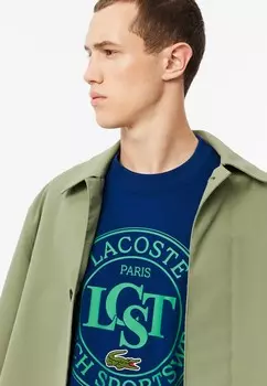 Футболка с принтом Lacoste, синий