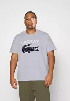 Футболка с принтом Lacoste, светло-серый