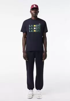 Футболка с принтом Lacoste, темно-синий