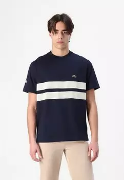 Футболка с принтом Lacoste, темно-синий