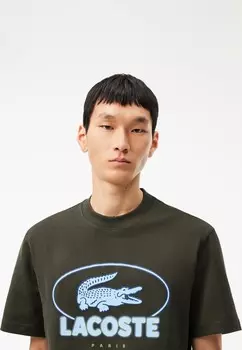 Футболка с принтом Lacoste, темно-зеленый