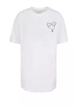 Футболка с принтом LADIES HUGS & LOVE LOVE BALLON OVERSIZED BOYFRIEND Merchcode, белый