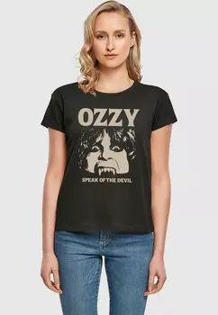 Футболка с принтом LADIES OZZY OSBOURNE SPEAK OF THE DEVIL TEE Merchcode, черный