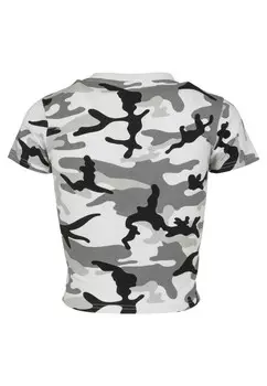 Футболка с принтом LADIES STRETCH JERSEY CROPPED TEE Urban Classics, белый