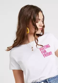 Футболка с принтом Ladies Waiting For Friday Box Tee Mister Tee, белый
