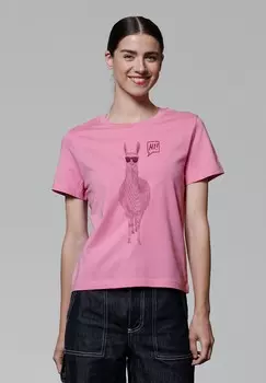 Футболка с принтом LAMA SAGT HI watapparel, розовый