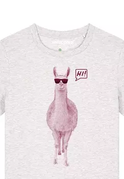 Футболка с принтом LAMA SAGT HI watapparel, серый