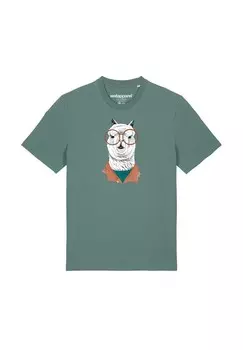 Футболка с принтом LAMA watapparel, темно-зеленый