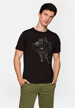 Футболка с принтом Lancerto, черный