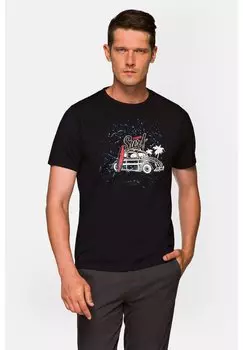 Футболка с принтом Lancerto, темно-синий