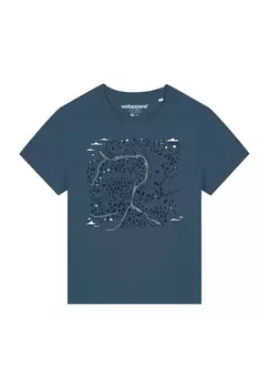 Футболка с принтом LANDSCHAFT watapparel, бирюзовый