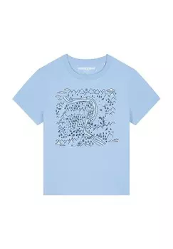 Футболка с принтом LANDSCHAFT watapparel, светло-голубой