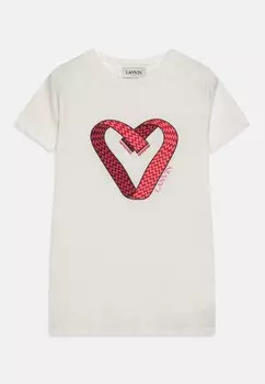 Футболка с принтом Lanvin, кремовый
