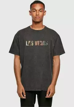 Футболка с принтом LAS VEGAS X ACID WASHED HEAVY Merchcode, цвет black