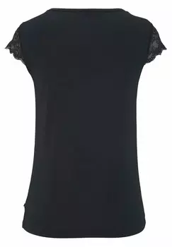 Футболка с принтом LASCANA, черный