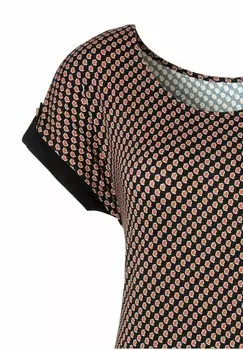 Футболка с принтом LASCANA, черный