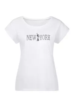 Футболка с принтом LASCANA, черный