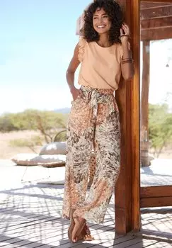 Футболка с принтом LASCANA, светло-розовый