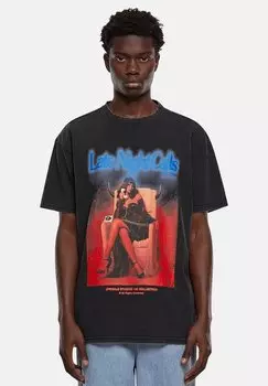 Футболка с принтом LATE NIGHT Mister Tee, черный
