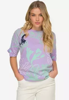 Футболка с принтом LAURASN, фиолетовый