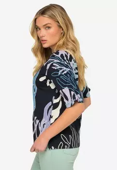 Футболка с принтом LAURASN, темно-синий