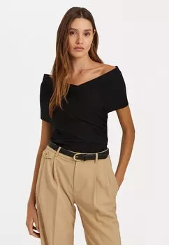 Футболка с принтом Lauren Ralph Lauren BARNITA SLEEVELESS TANK, черный