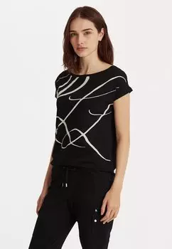 Футболка с принтом Lauren Ralph Lauren, черный