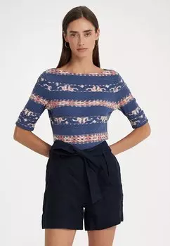 Футболка с принтом Lauren Ralph Lauren JUDY MID SLEEVE, синий/розовый/кремовый