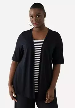 Футболка с принтом LAYERED LOOK Ulla Popken, темно-синий