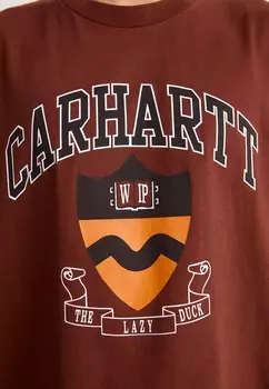 Футболка с принтом LAZY DUCK ACADEMY Carhartt WIP, темно-коричневый
