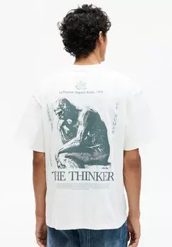 Футболка с принтом LE PENSEUR GRAPHIC PULL&BEAR, белый