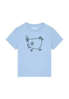 Футболка с принтом LE POULET-DAS HUHN Watapparel, цвет blue soul