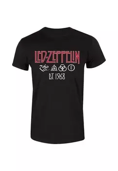 Футболка с принтом LED ZEPPELIN SYMBOLS EST 68 Henry Tiger, черный