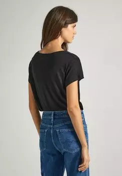 Футболка с принтом Leighton Pepe Jeans, черная