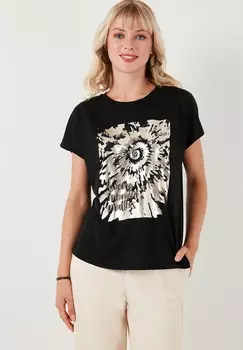 Футболка с принтом LELA, черный