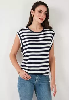 Футболка с принтом LELA, темно-синий