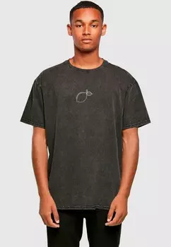 Футболка с принтом LEMON ACID WASHED TEE Merchcode, черный