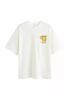 Футболка с принтом LEMON LIMONADA BACK GRAPHIC SHORT SLEEVE CREW NECK Next, белый