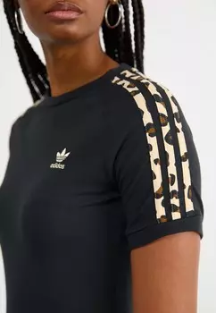 Футболка с принтом LEO 3S TEE adidas Originals, черный