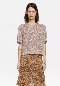 Футболка с принтом LEOPARD Bimba Y Lola, коричневый