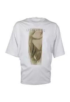 Футболка с принтом LES HOMMES, белый